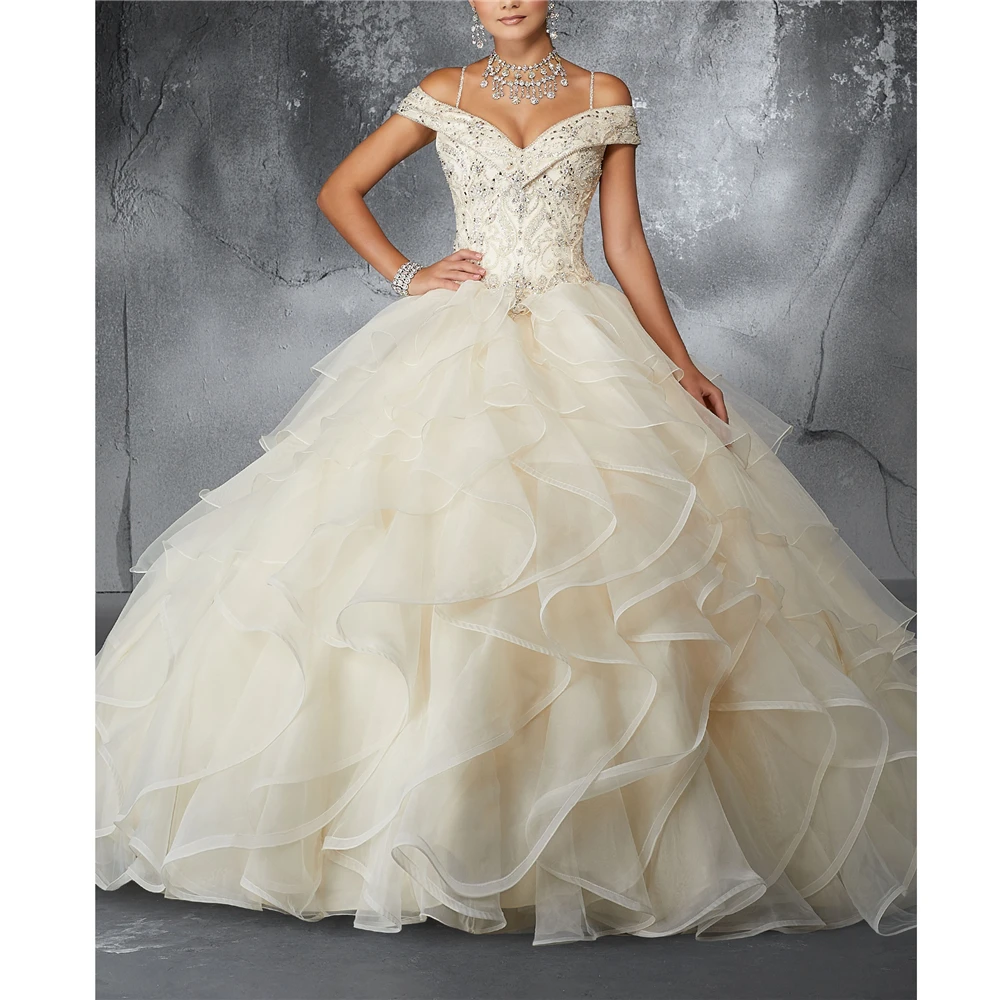 Элегантные vestidos de 15 anos с открытыми плечами Бисероплетение на шнуровке PQuinceanera Vestido De Quinceanera Vestidos Quinceanera