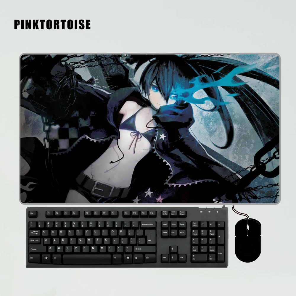 

PINKTORTOISE Mousepad Anime BLACK ROCK SHOOTER Mouse pad Kuroi Mato PLAYMAT CUSTOM Large Mousepad Mat