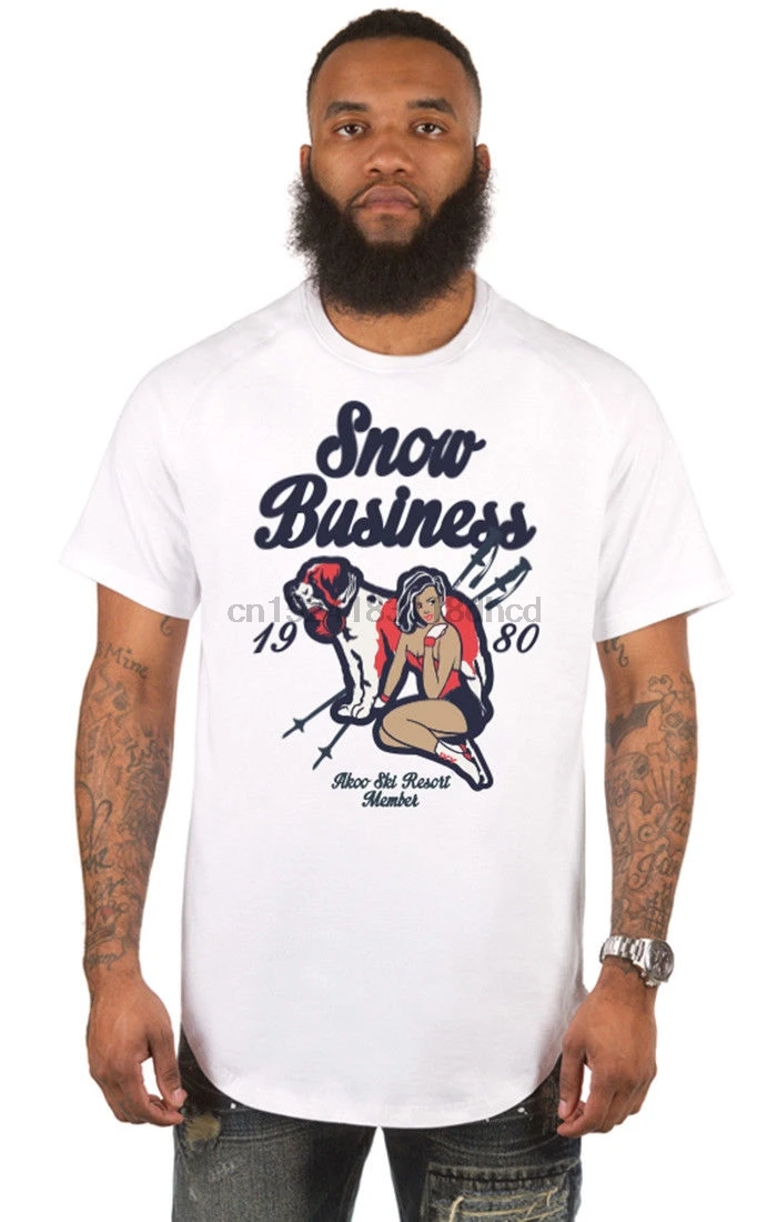 Akoo White Rescue Scoop Bottom T Shirt-in T-Shirts from Men's Clothing on Aliexpress.com 