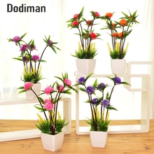 Наборы для дома, имитация цветов, зеленые растения, бонсай, искусственные цветы в горшках, мебель для гостиной, обеденный стол, украшение винного шкафа