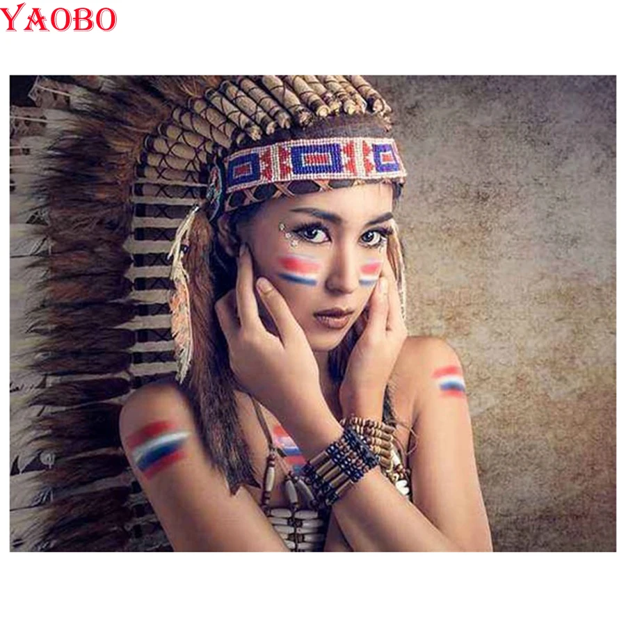 

Native American Indian woman diamond painting cross stitch diamond embroidery mosaic rhinestone diamond painting accessories