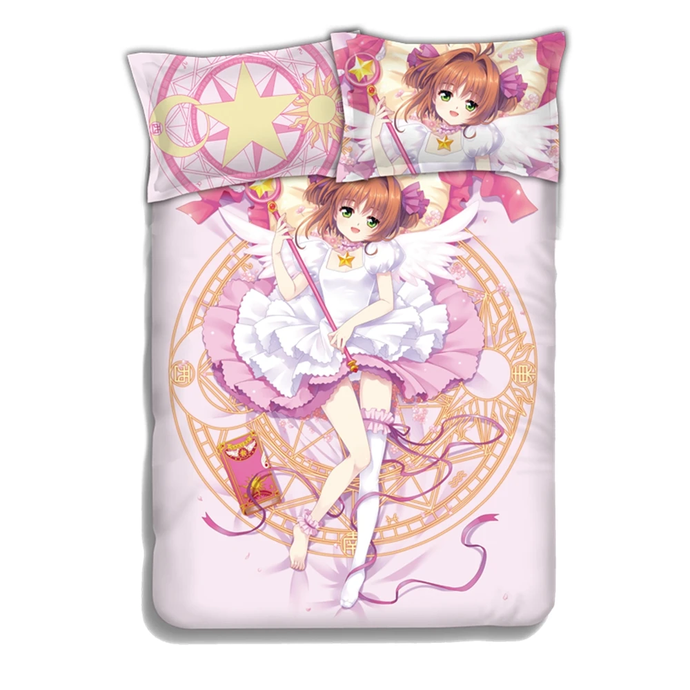 Аниме JK Cardcaptor Sakura кимоно Сакура косплей Утешитель набор кровать плоский лист одеяло Чехол Наволочка розовые милые постельные принадлежности наборы