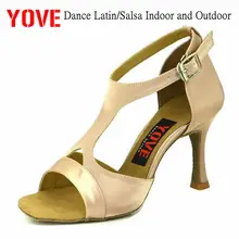 YOVE стиль LD-6145 танцевальная обувь Бачата/Сальса крытый и открытый Женская танцевальная обувь