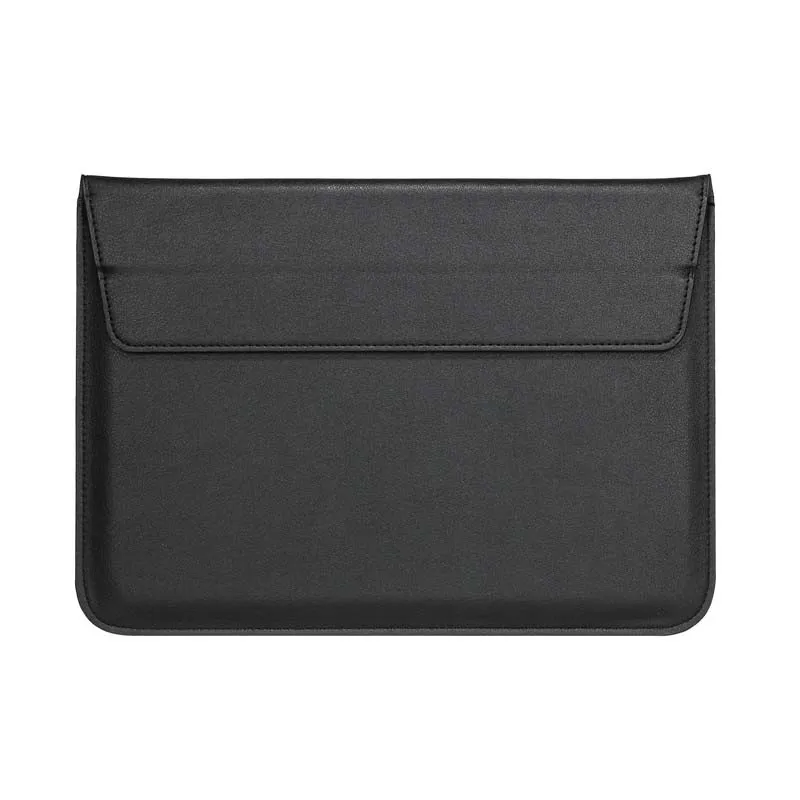 black PU кожаный чехол для ноутбука Macbook Air 13 Pro retina 11 12 13 15 чехол для ноутбука Macbook Touch ID A1932 - Цвет: black