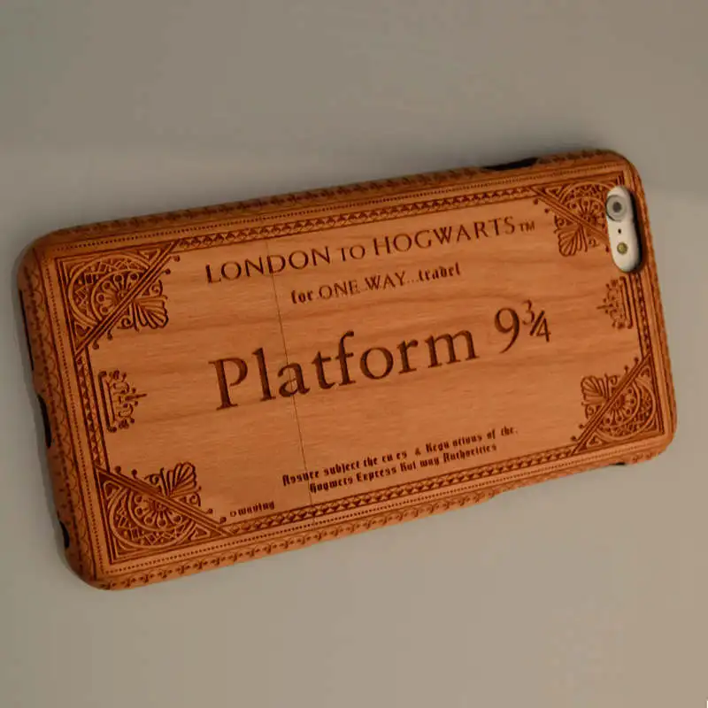 Harry Potter Platform9 3 4 fit iphone 7 6s Plus 6 6 plus Natural Wooden Wood
