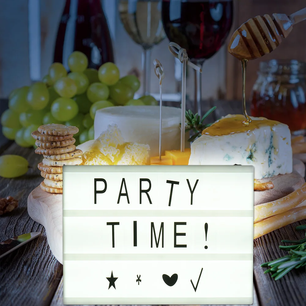 

A4 DIY Cinema Light Box LED Cinema Lightbox Message Board Writting Board 3 Line for Birthday Wedding Party Store Sign