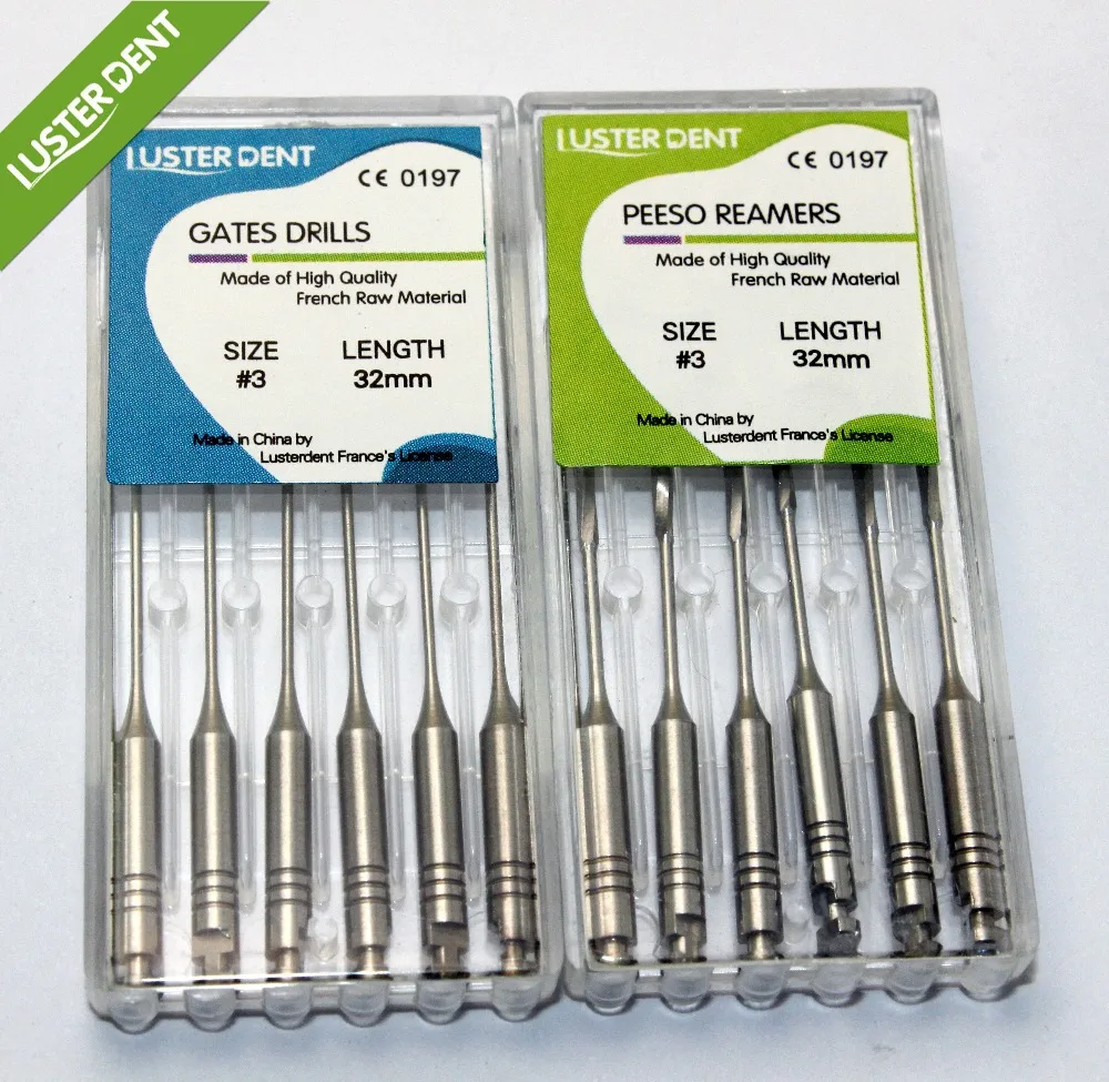 Size 3 length 32mm peeso reamer and gates drills 6pcs for each dental instrument for dentist