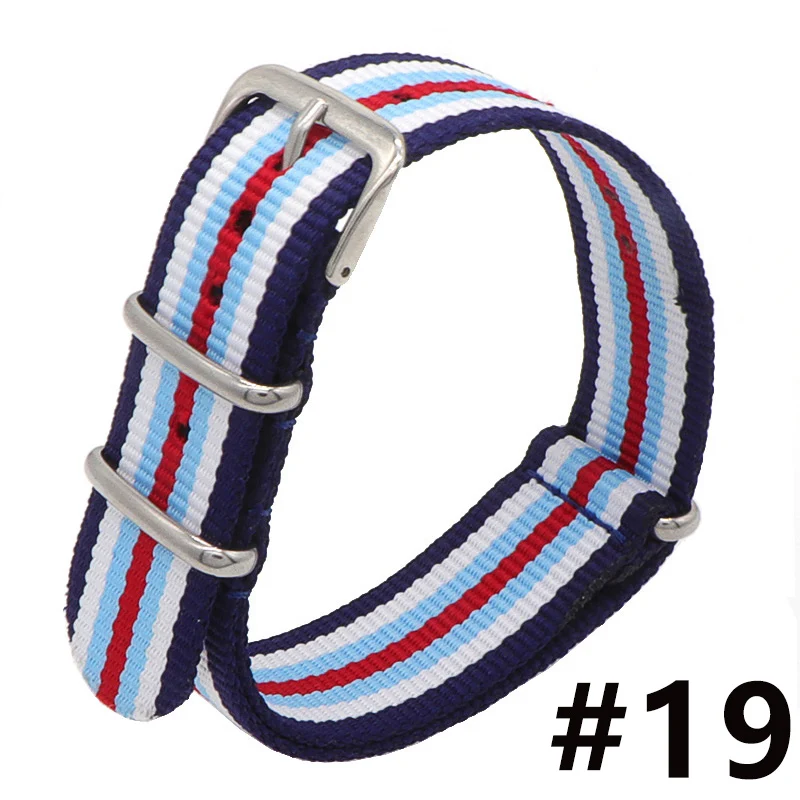 1pcs Wholesale Bracelet Nato Fabric Watch Band 18mm 20mm 22mm Replacement Multi Color Pin Buckle for Nylon Strap for Hours