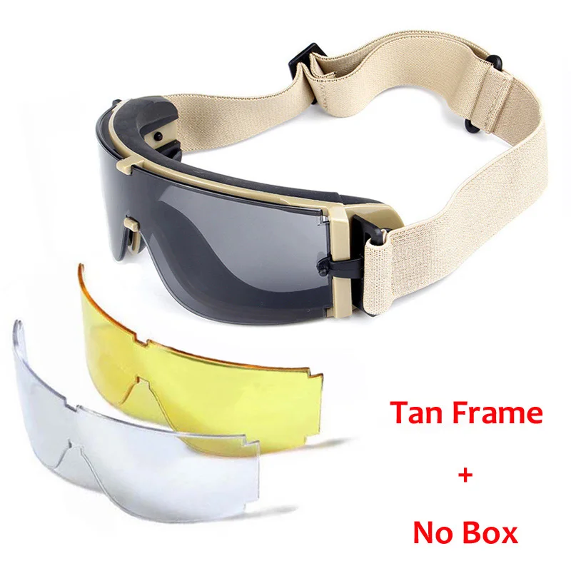 Тактические армейские защитные очки для страйкбола X800 военные солнцезащитные очки для мужчин для стрельбы военная игра Пейнтбол мотоцикл ветрозащитные очки - Цвет: Tan No Box
