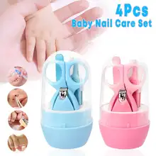4 шт./компл. детские ножницы для ухода за ногтями ножницы пинцет с чехлом для новорожденных детей Педикюр Маникюр щетка для шерсти