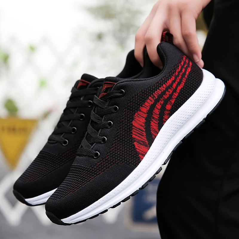 

Plus size 40-48 Men's outdoor air Mesh Breathable sneakers Lace Up slip on men running shoes Sports comfortable Sneakers w5