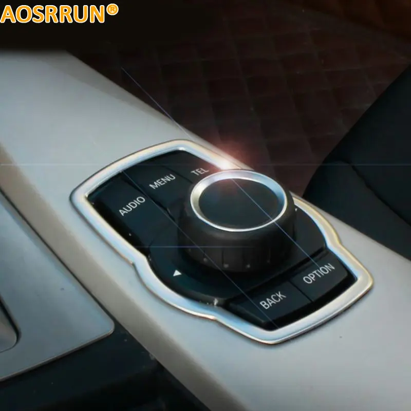 

AOSRRUN Stainless steel Interior refit multimedia buttons Cover Car Accessories For BMW X1 X3 X5 X6 F20 F01 F30 F15 F34 F31