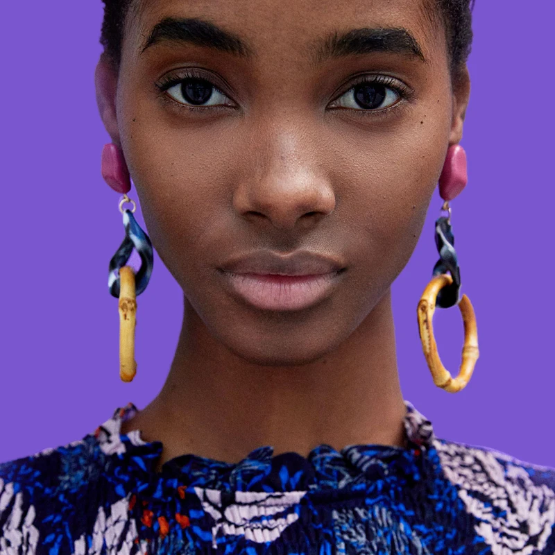 

JUJIA 2019 Hot Fashion za resin Statement Drop Earrings for Women Bohemian Earrings