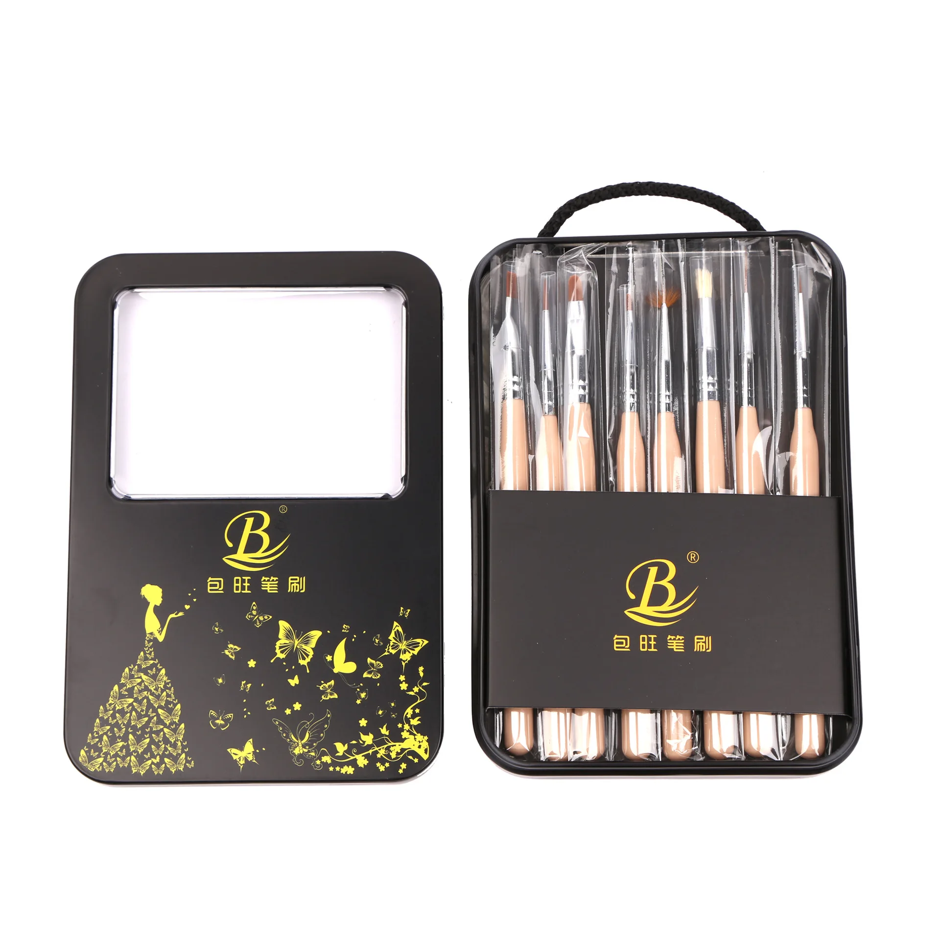 Escovas da Arte do Unha Escova de Desenho para Gradiente para Gel Profissional Manicure Gel Polonês Unhas Equipamento 8 pc - Set 8 para gradiente para gel polonês unhas equipamento profissional