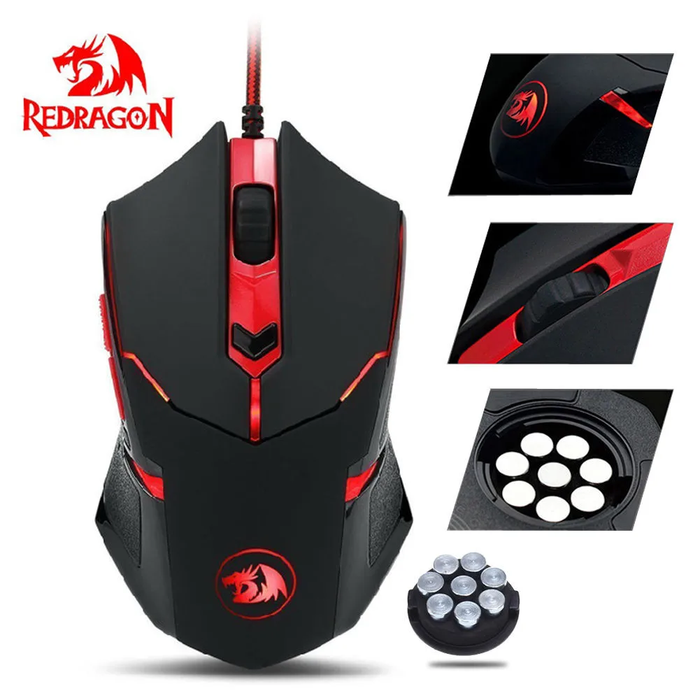 Мышь игровая Redragon M601 CENTROPHORUS-3200 dpi игровая мышь черная для ПК 6 кнопок Настройка веса#20