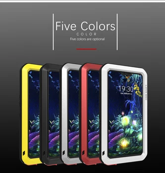 

For LG V50 Love Mei brand case For LG V50 ThinQ anti-knocked Metal Aluminum Rugged with free Tempered Gorilla Glass Case Cover