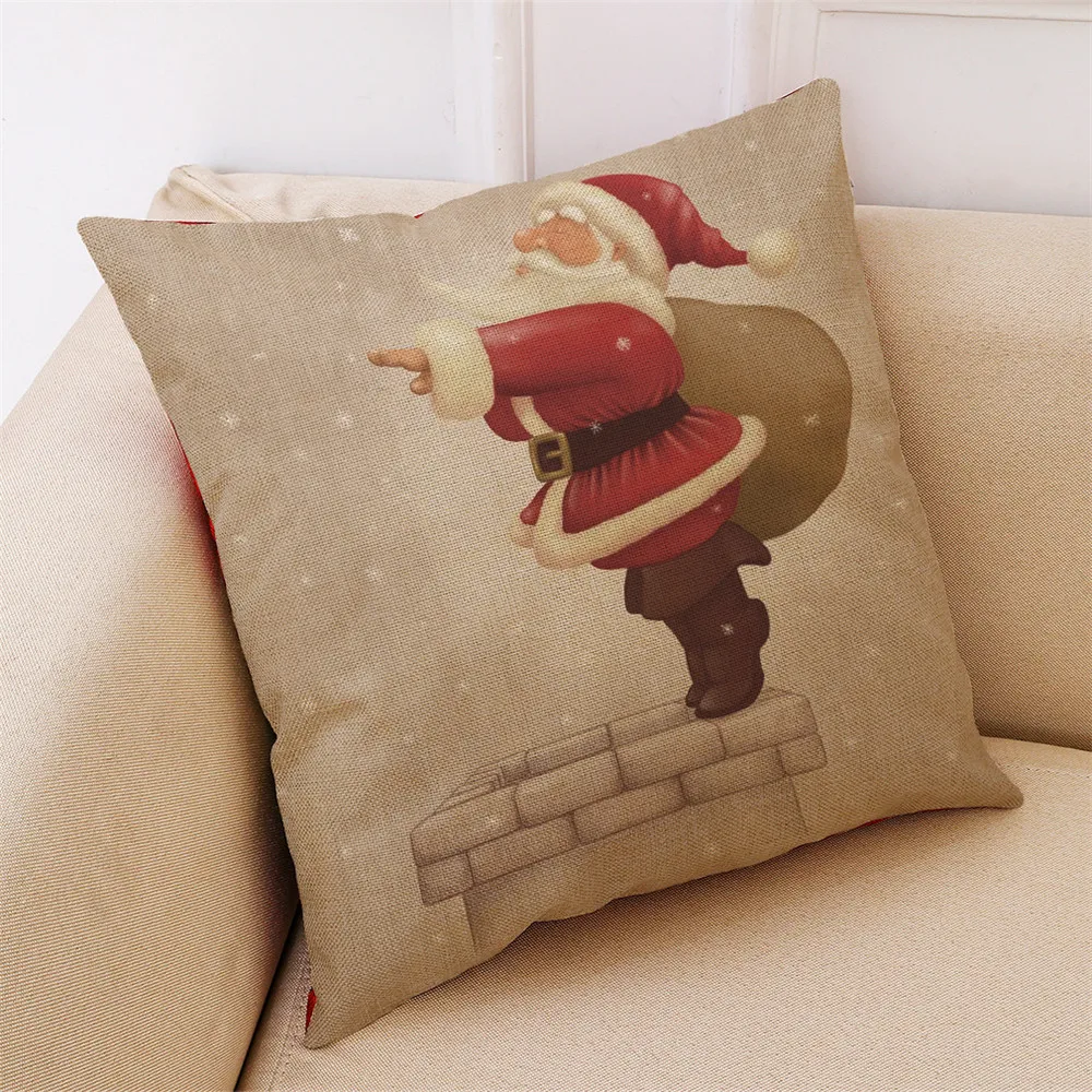 Рождественские наволочки для подушек, хлопковый льняной чехол для подушки 45*45 см, наволочка для подушки, домашний декоративный чехол для подушки для дивана, домашний декор