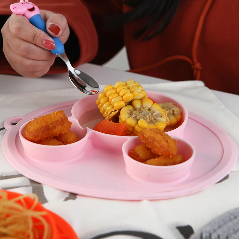 Baby Silicone Bowl Kids Plate With Suction BPA Free Infant Feeding Food Grade Tableware Cute Cartoon Children Dishes MBG0411