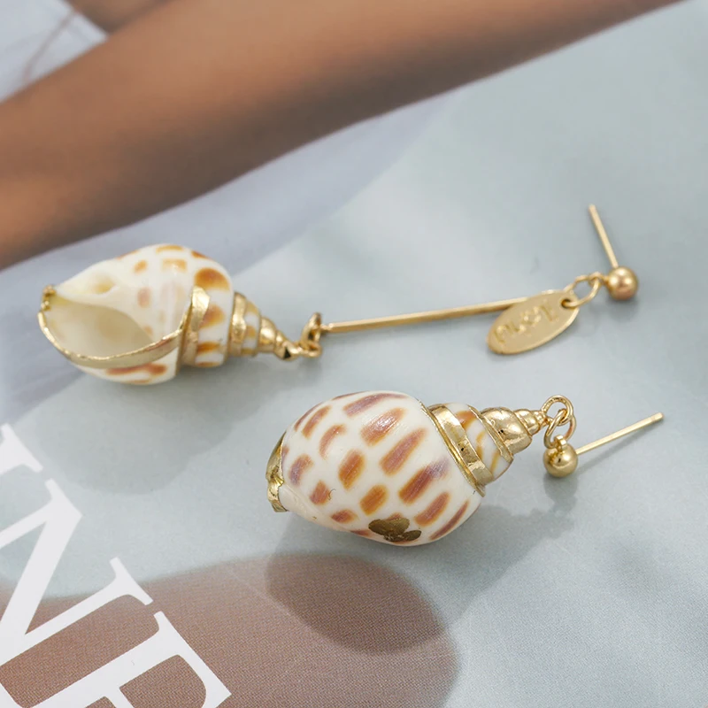 

Flashbuy Simple Gold Natural Cowrie Shell Drop Earrings For Women Geometric Statement Bohemia Earrings Accessories Jewelry