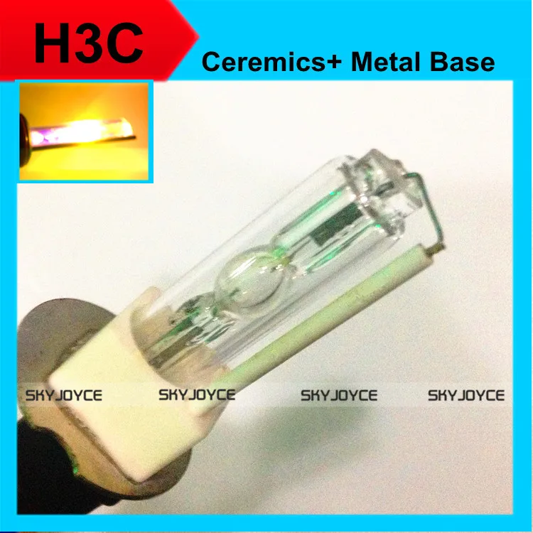 2Xhid xenonbulb H3C керамики xenonhid лампы 30000K 3000K золото желтый 12V 35W металлический держатель