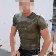 Латексный Топ прозрачный черный резиновый плотный рубашка для мужчин размера плюс Горячая Распродажа настроить сервис
