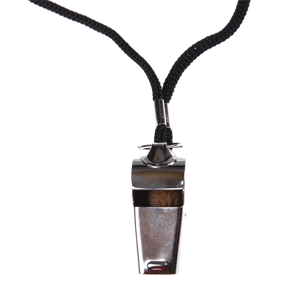 1PCS Metal Referee Whistles Coach Whistles with Lanyard for Football