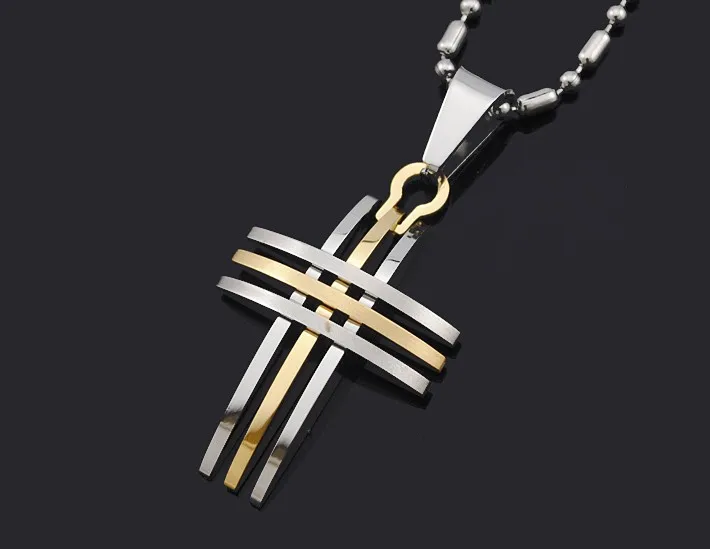 ATGO Байкерская мода мужская женская маленький крест ожерелье 316L нержавеющая сталь высокое качество BP868