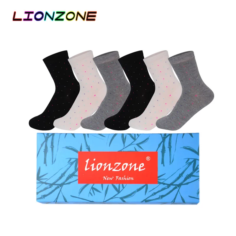 LIONZONE/6 пар/лот повседневные девичьи носки с разноцветными пятнами платье для