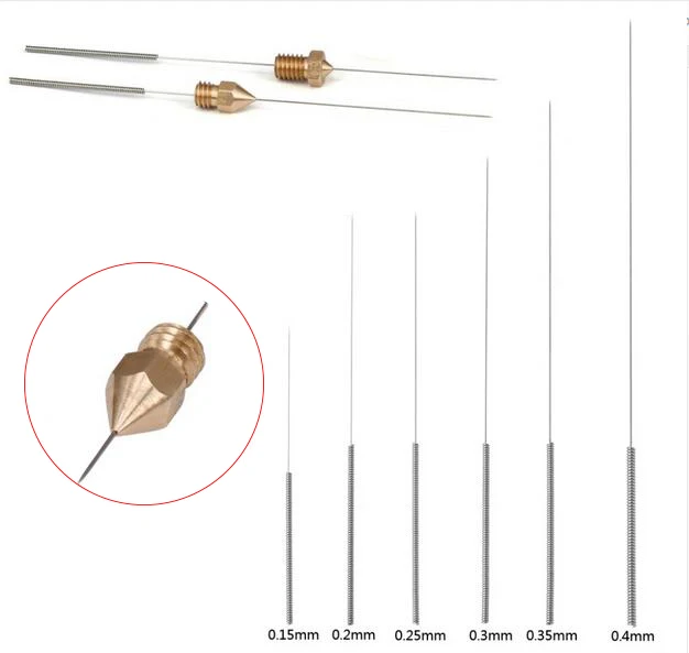 5 шт./лот 3D-принтеры игла для очистки Нержавеющая сталь игла для очистки форсунки 0,2/0,25/0,3/0,35/0,4/0,5/0,6/0,8 мм для 3D-принтеры
