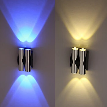 

AC185-265V 2W4W6W LED Wall Lamps Indoor Aluminum light fixture Up and down Wall lights for bedroom Living room decoration lamp