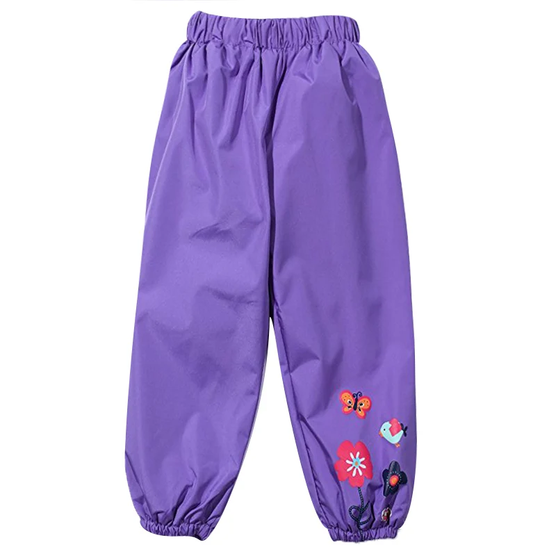 Высококачественные брюки для девочек; водонепроницаемые брюки для малышей; сезон весна-осень; одежда для детей с цветочным принтом; штаны для маленьких девочек; Одежда для девочек - Цвет: Зеленый