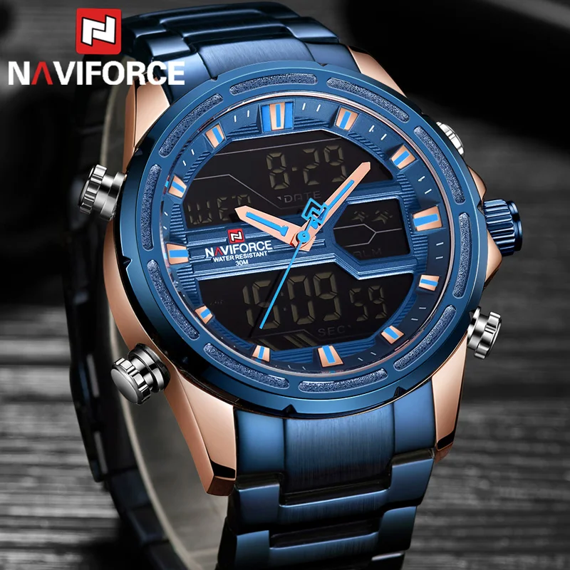 

Top Luxury Brand NAVIFORCE Men Watches Military Waterproof LED Digital Sport Men's Clock Male Wrist Watch relogio masculino 9138