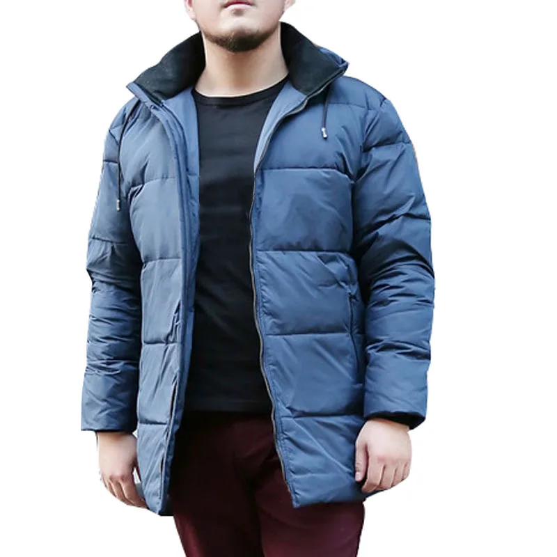 Осенне-зимние мужские пуховики 5XL 6XL 7XL 8XL 9XL 10XL вес 155 кг Большой размер с длинным рукавом сохраняет тепло плюс размер Мужское пальто