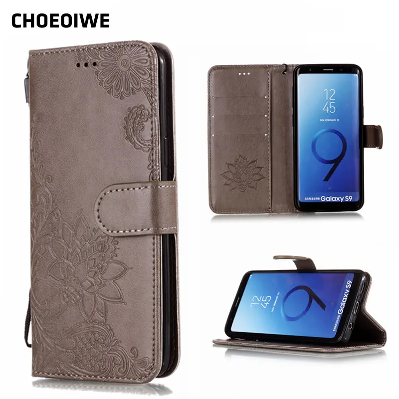 Винтажный чехол CHOEOIWE S9 + с цветами для Samsung Galaxy S8 Plus S3 Duos S4 S5 S6 S7 Edge тисненый кожаный