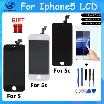 Grade AAA No Dead Pixel LCD Display for Iphone5 5s 5c LCD Touch Screen Digitizer Assembly Replacement LCDs black white