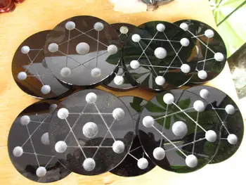 

10 NATURAL pretty OBSIDIAN cute 7* crystal balls sphere base stand