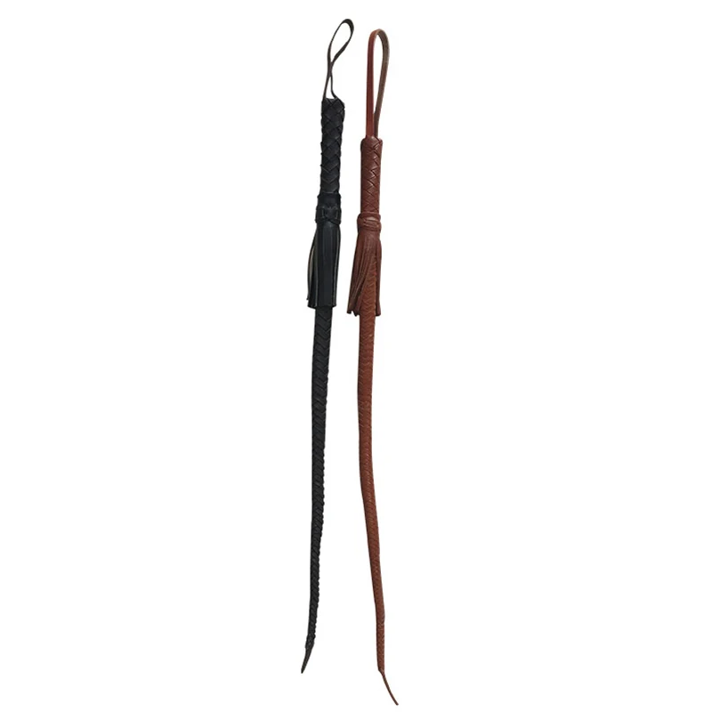 80cm Hand Made Braided Riding Whips for Horse Racing Outer Leather