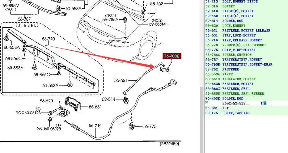 Опора капота держатель стержень зажим G030-56-693 B092-52-518 для mazda 323 protege BA BG BJ - Цвет: rear 2 pcs