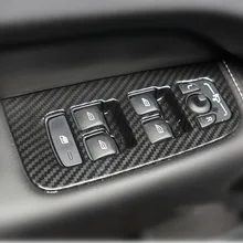 4 шт. углеродного волокна для Volvo XC60 электрическая подъемная лебедка Переключатель отделка двери межкомнатные Кнопка панель наклейка для автомобиля Средства для укладки волос