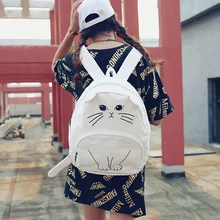 Сумка Ностальгию Кошка Мэтсон Мультфильм Корейский Harajuku Хип-хоп Путешествия Оксфорд Спиннинг Студент Мешок