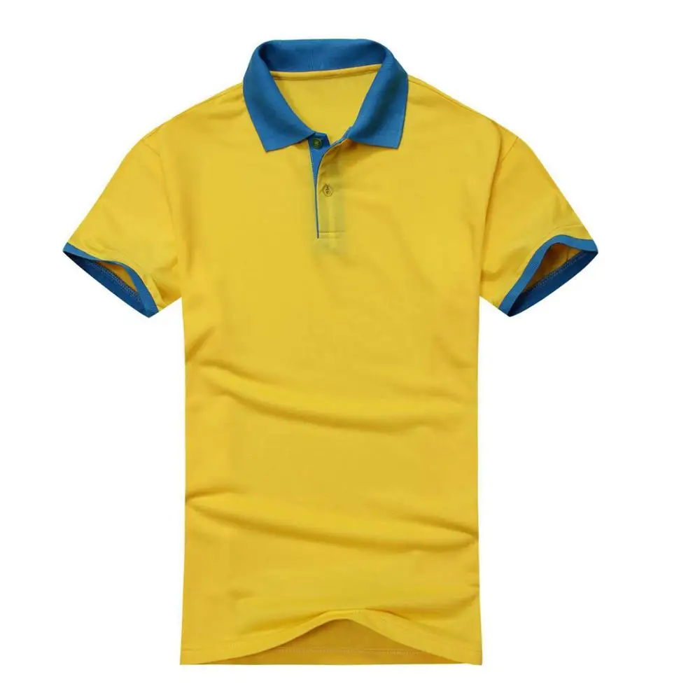 Брендовая модная женская классическая рубашка поло, рубашки больших размеров, майки, пуловер для пары, повседневные Лоскутные Поло - Цвет: yellow and blue