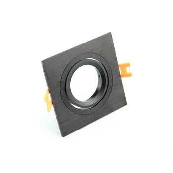 通販 10 個の正方形黒/シルバー色ハロゲン Led スポットライトフレーム DC12V MR16 ソケットスポットランプ継手