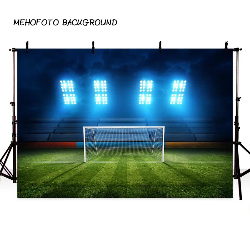 Фоны Mehofond для фотосъемки с изображением футбольного поля стадиона луга мальчика