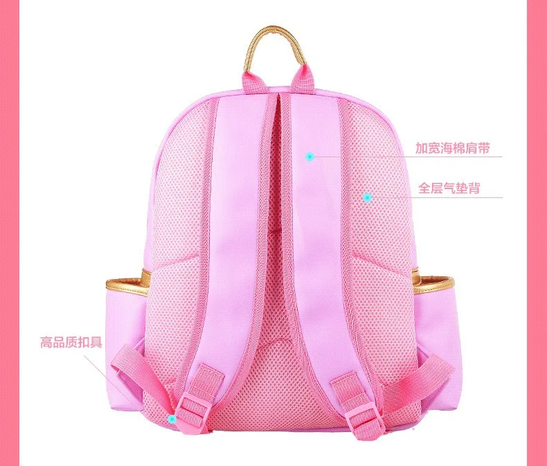 Children Kids Girls Princess Faux PU Leather Backpack Kid Pink Cute Bowknot Primary School Backpacks Daypack Mochila Bag