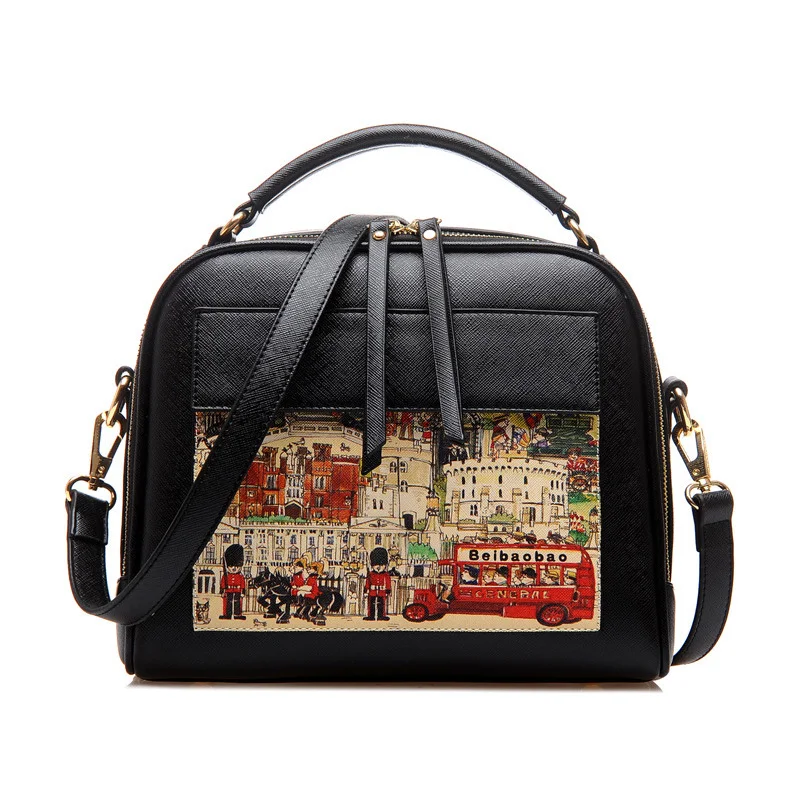 Fashion Women's Handbag Doodle Pattern Women's Messenger Bag Shoulder Bag Crossbody Ladies Handbag Top-Handle Bag