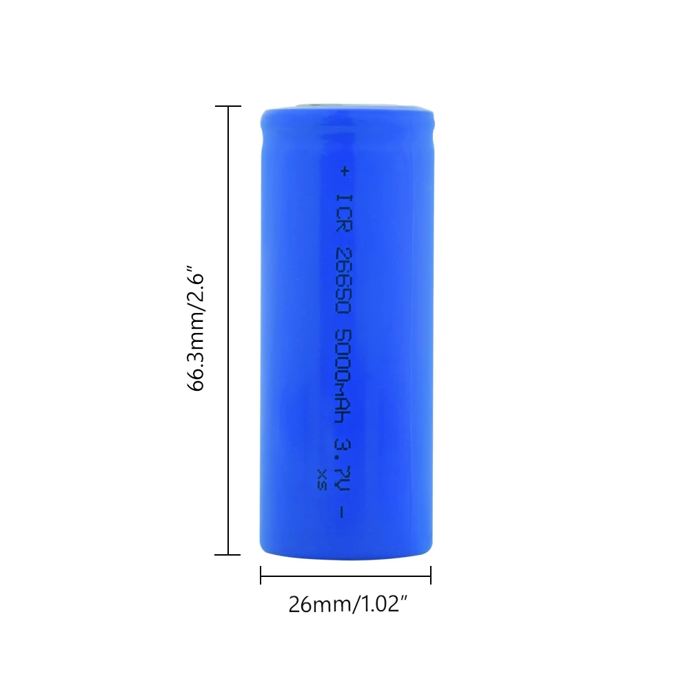 5000mah ICR 26650 Li-ion 3,7 v перезаряжаемая литиевая батарея 26650 для фонарика power Bank батареи большой емкости
