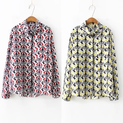 Summer Floral Print Shirts Women Fit Beach Style Blouse Women Lapel Collar Long Sleeve Casual Tops blusas mujer de moda 2019 Summer Floral Print Shirts Women Fit Beach Style Blouse Women Lapel Collar Long Sleeve Casual Tops blusas mujer de moda 2019