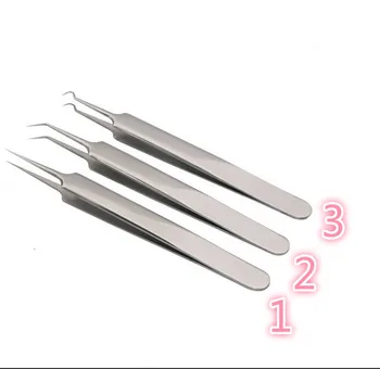

Acne Needle Tweezers set Black Head Pimples Removal Pointed Bend Head Face Care Tools Blackhead Comedo Acne Extractor 100pcs/lot