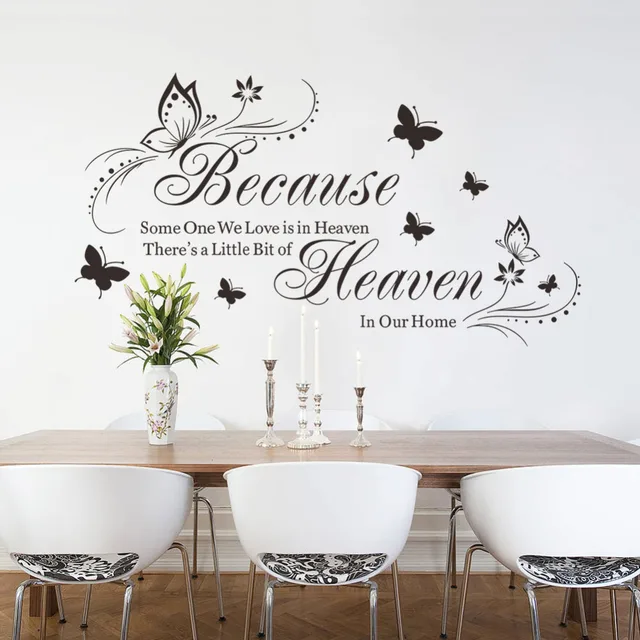 Heaven in our heaven Quotes Vinyl Butterfly Flowers Wall Stickers ... Heaven in our heaven Quotes Vinyl Butterfly Flowers Wall Stickers ...