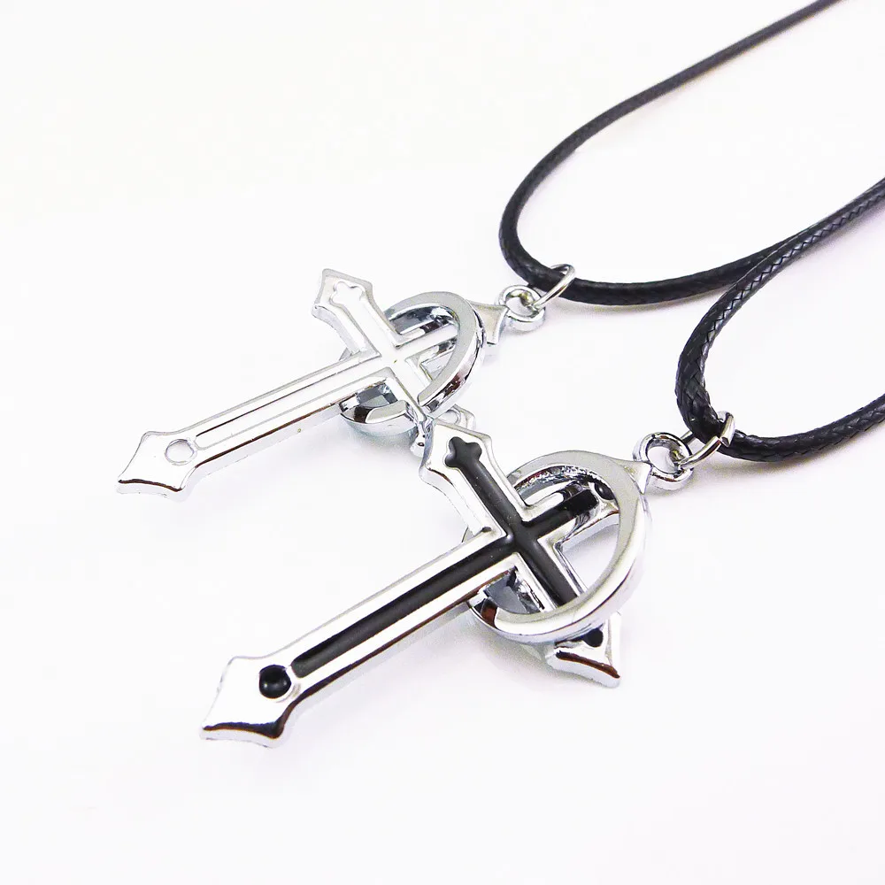 

Metal Cross Pendant Lover Necklace Lover Present Valentines Gift Couple Jewelry 2 pieces / pair /lot